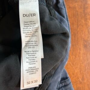 DU/ER cargo pants with ankle snaps, 32 x 32